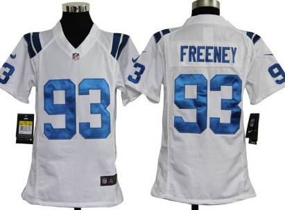 Nike Indianapolis Colts #93 Dwight Freeney White Game Kids Jersey 