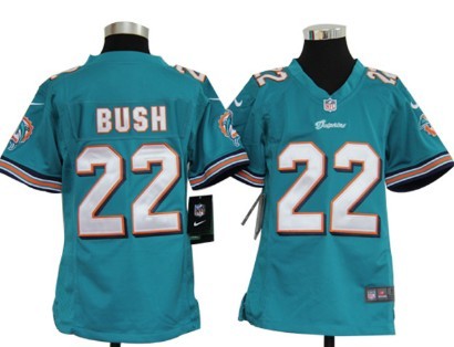 Nike Miami Dolphins #22 Reggie Bush Green Game Kids Jersey 