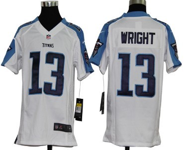 Nike Tennessee Titans #13 Kendall Wright White Game Kids Jersey 