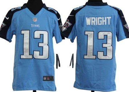 Nike Tennessee Titans #13 Kendall Wright Light Blue Game Kids Jersey 