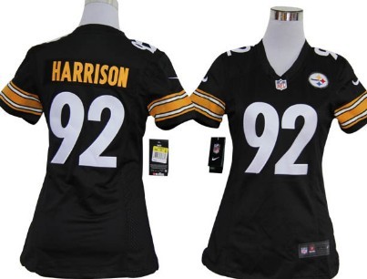 Nike Pittsburgh Steelers #92 James Harrison Black Game Womens Jersey