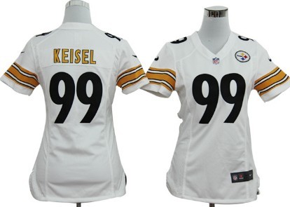 Nike Pittsburgh Steelers #99 Brett Keisel White Game Womens Jersey