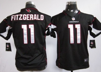 Nike Arizona Cardinals #11 Larry Fitzgerald Black Game Kids Jersey 