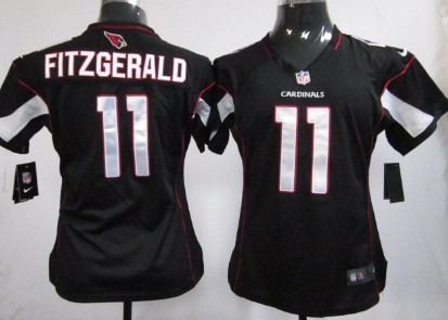 Nike Arizona Cardinals #11 Larry Fitzgerald Black Game Womens Jersey