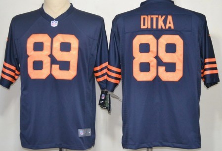 Nike Chicago Bears #89 Mike Ditka Blue With Orange Game Jersey 