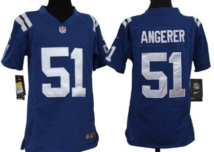 Nike Indianapolis Colts #51 Pat Angerer Blue Game Kids Jersey 