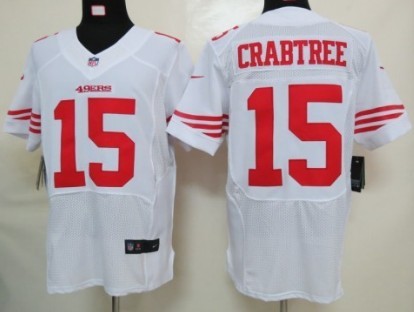 Nike San Francisco 49ers #15 Michael Crabtree White Elite Jersey