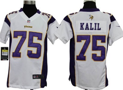 Nike Minnesota Vikings #75 Matt Kalil White Game Kids Jersey 