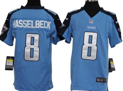 Nike Tennessee Titans #8 Matt Hasselbeck Light Blue Game Kids Jersey 