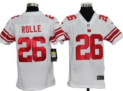 Nike New York Giants #26 Antrel Rolle White Game Kids Jersey