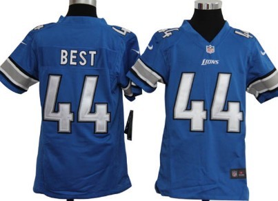 Nike Detroit Lions #44 Jahvid Best Light Blue Game Kids Jersey 