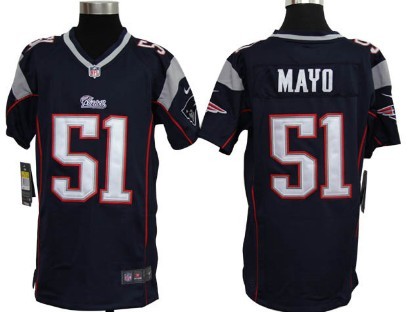 Nike New England Patriots #51 Jerod Mayo Blue Game Kids Jersey 