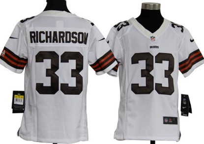 Nike Cleveland Browns #33 Trent Richardson White Game Kids Jersey 