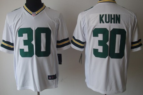 Nike Green Bay Packers #30 John Kuhn White Game Jersey 