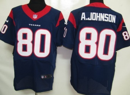 Nike Houston Texans #80 Andre Johnson Blue Elite Jersey
