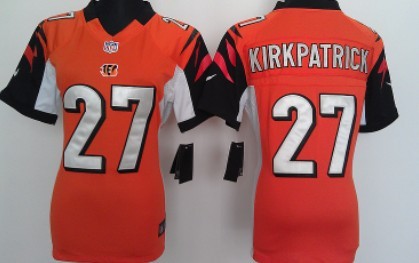 Nike Cincinnati Bengals #27 Dre Kirkpatrick Orange Game Womens Jersey
