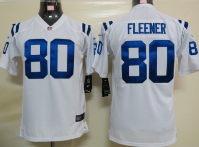 Nike Indianapolis Colts #80 Coby Fleener White Game Kids Jersey 
