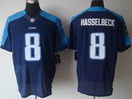 Nike Tennessee Titans #8 Matt Hasselbeck Navy Blue Elite Jersey 