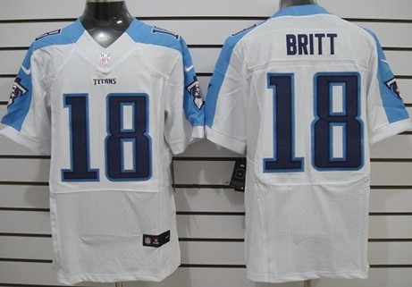 Nike Tennessee Titans #18 Kenny Britt White Elite Jersey 