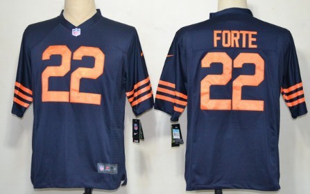 Nike Chicago Bears #22 Matt Forte Blue With Orange Game Jersey 