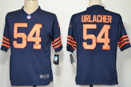 Nike Chicago Bears #54 Brian Urlacher Blue With Orange Game Jersey 