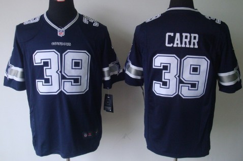 Nike Dallas Cowboys #39 Brandon Carr Blue Game Jersey 