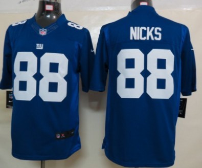 Nike New York Giants #88 Hakeem Nicks Blue Limited Jersey 