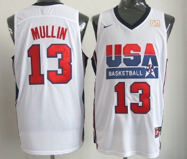 1992 Olympics Team USA #13 Chris Mullin White Swingman Jersey 