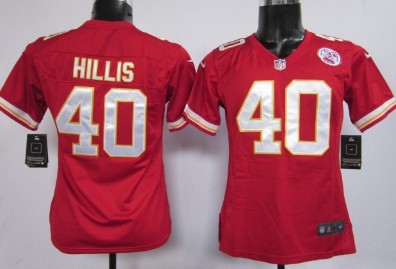 Nike Kansas City Chiefs #40 Peyton Hillis Red Game Womens Jersey