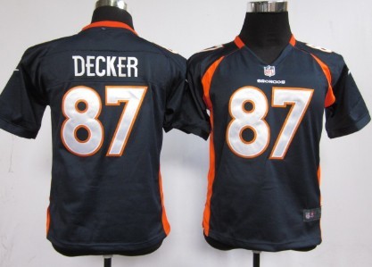 Nike Denver Broncos #87 Eric Decker Blue Game Kids Jersey