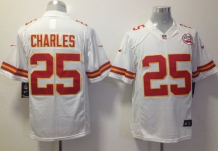 Nike Kansas City Chiefs #25 Jamaal Charles White Limited Jersey 