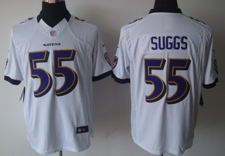 Nike Baltimore Ravens #55 Terrell Suggs White Limited Jersey 