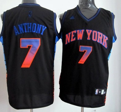 New York Knicks #7 Carmelo Anthony 2012 Vibe Black Fashion Jersey 