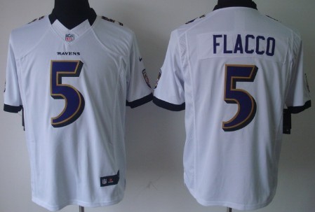 Nike Baltimore Ravens #5 Joe Flacco White Limited Jersey 