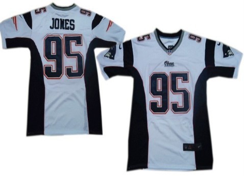 Nike New England Patriots #95 Chandler Jones White Elite Jersey 