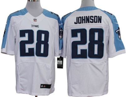Nike Tennessee Titans #28 Chris Johnson White Elite Jersey 