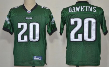Reebok Philadelphia Eagles #20 Brian Dawkins Dark Green Jersey 