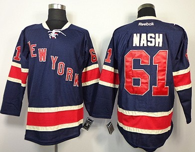 New York Rangers #61 Rick Nash Navy Blue Third 85TH Jersey