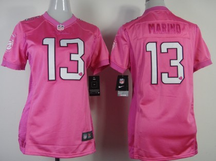 Nike Miami Dolphins #13 Dan Marino Pink Love Womens Jersey 