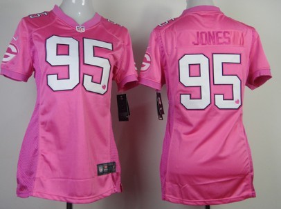 Nike Miami Dolphins #95 Dion Jordan Pink Love Womens Jersey 