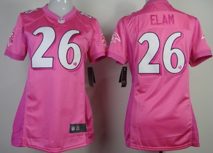 Nike Baltimore Ravens #26 Matt Elam Pink Love Womens Jersey