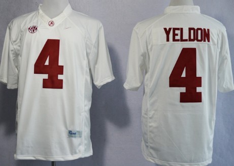 Alabama Crimson Tide #4 T.J Yeldon 2014 White Limited Jersey 