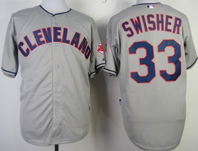Cleveland Indians #33 Nick Swisher Gray Jersey 
