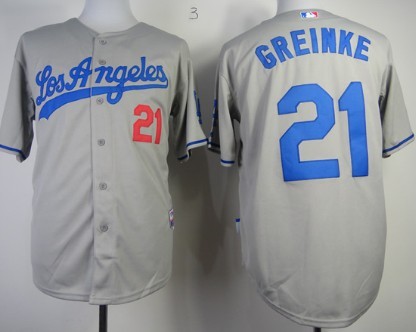 Los Angeles Dodgers #21 Zack Greinke Gray Jersey 