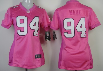 Nike Dallas Cowboys #94 DeMarcus Ware Pink Love Womens Jersey 