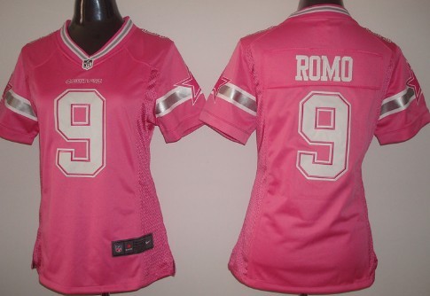Nike Dallas Cowboys #9 Tony Romo 2013 Pink Love Womens Jersey 