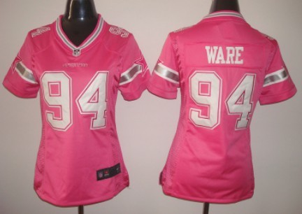 Nike Dallas Cowboys #94 DeMarcus Ware 2013 Pink Love Womens Jersey 