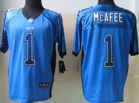Nike Indianapolis Colts #1 Pat McAfee Drift Fashion Blue Elite Jersey 