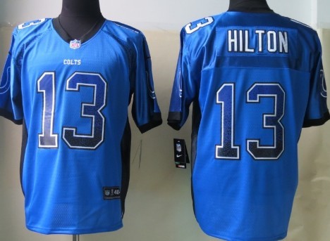Nike Indianapolis Colts #13 T.Y. Hilton Drift Fashion Blue Elite Jersey 