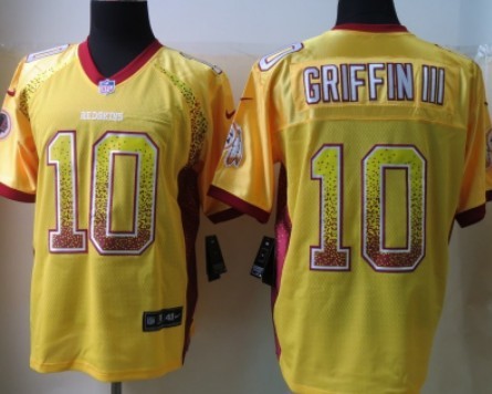 Nike Washington Redskins #10 Robert Griffin III Drift Fashion Gold Elite Jersey 